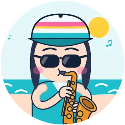 Kreslená Gábi hraje na saxofon